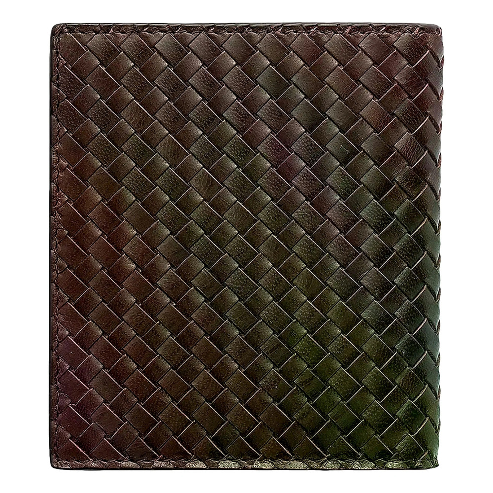 Prada Woven Leather Bifold Wallet Dark